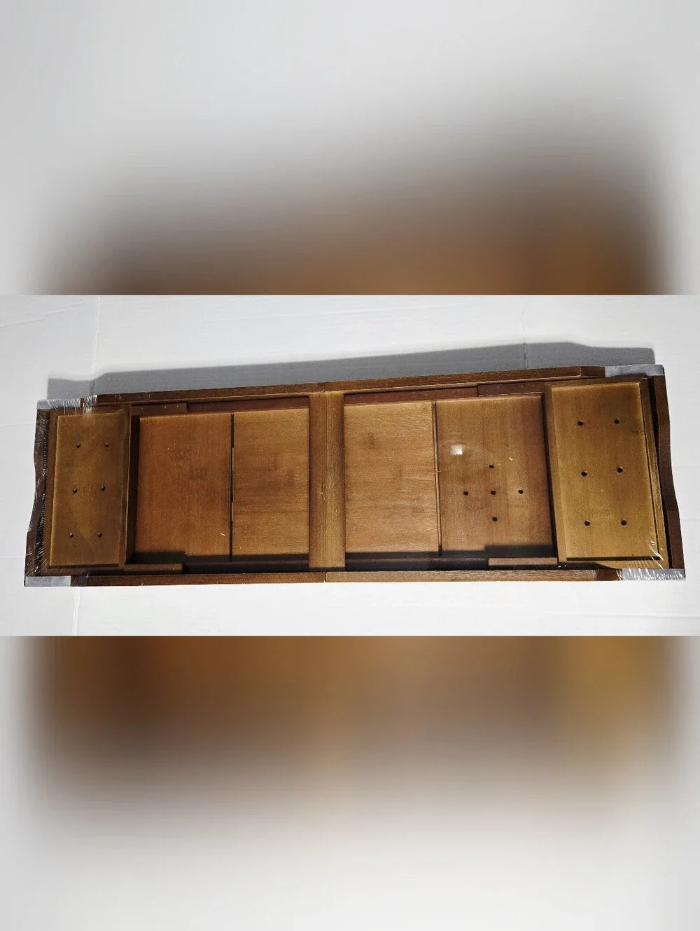 XCE Lifestyle Luxury Bamboo Bathtub Caddy Tray Expandable Bath Tub Spa Organizer